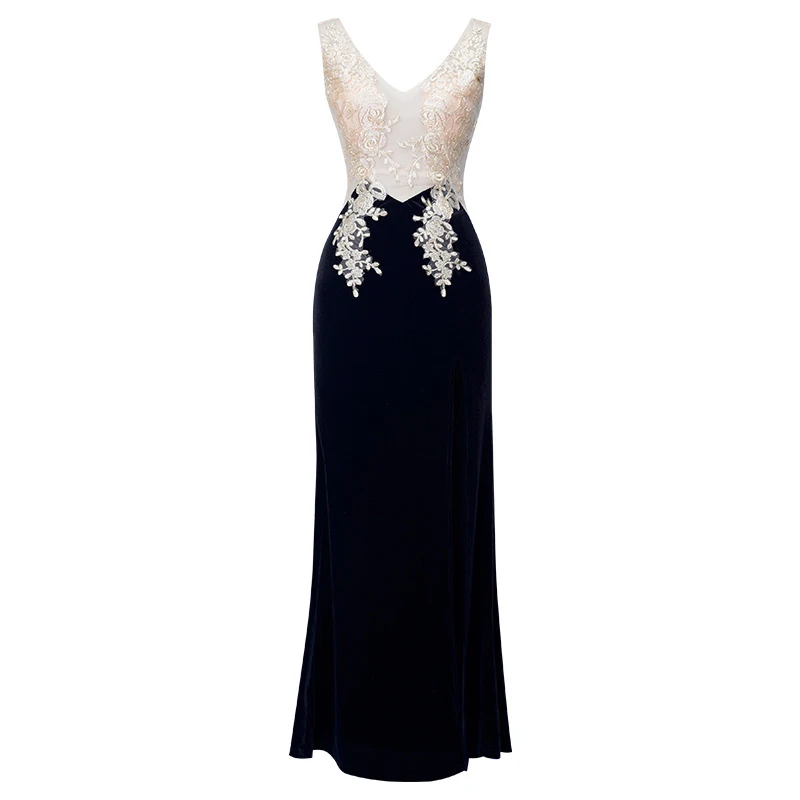 

2020 New Women's Technician Night Club Work Clothes Slim Fit Bag Hip Long Dress