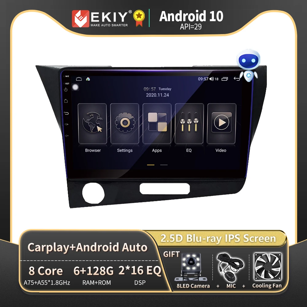 

EKIY 6G 128G DSP Autoradio 2din Android 10 For Honda CRZ CR-Z Car Radio Multimedia Video Player GPS Navigation BT Stereo CarPlay