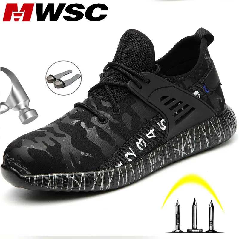 MWSC безопасные рабочие ботинки обувь для мужчин светильник Анти Царапины