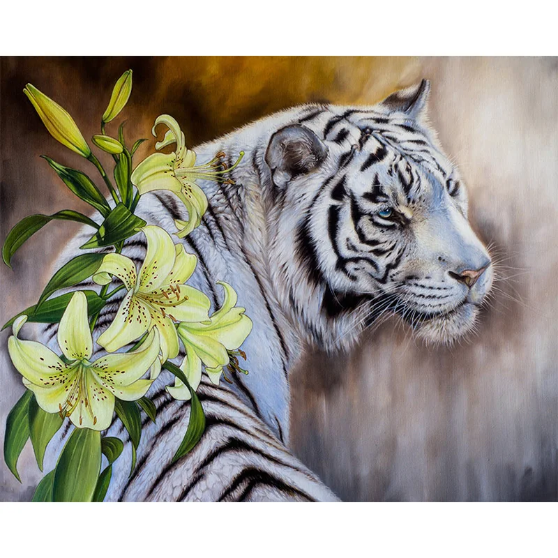 DIY 5D алмазная картина животное тигр Стразы мозаика узор Алмазная вышивка