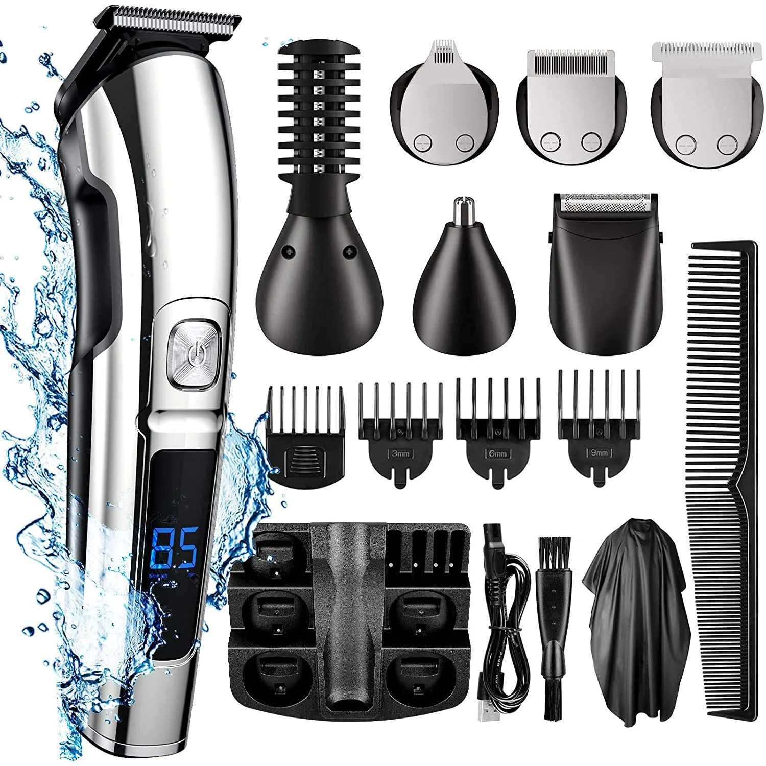 

Hair clipper multifunctional hair clipper rechargeable wireless electric hair clipper men's shaver nose hair trimmer 11 function