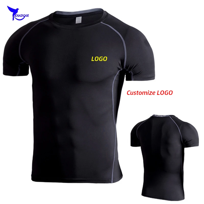 Новинка 2020 эластичная быстросохнущая Мужская футболка для бега компрессионные