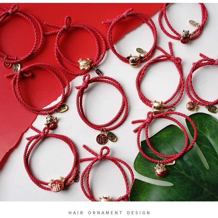 

Bracelet For Woman Ceramics/Alloy Leather Rope Bangles Fortune Cat Hair Rope Lucky Wish Jewelry Gift New Charm Bracelet For Frie