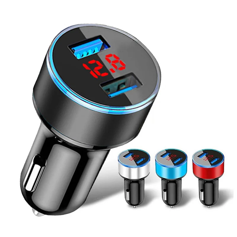 5 в 3 1 А двойной адаптер для телефона со светодиодным дисплеем автомобильное
