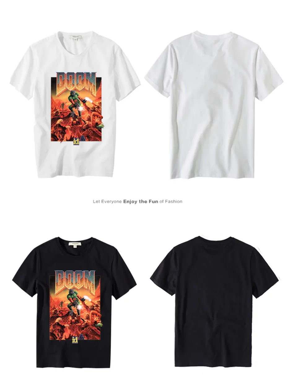 Picture Custom Doom II Hell On Earth 1994 T Shirt For Male Summer Cool Man Cotton T Shirt S-6XL