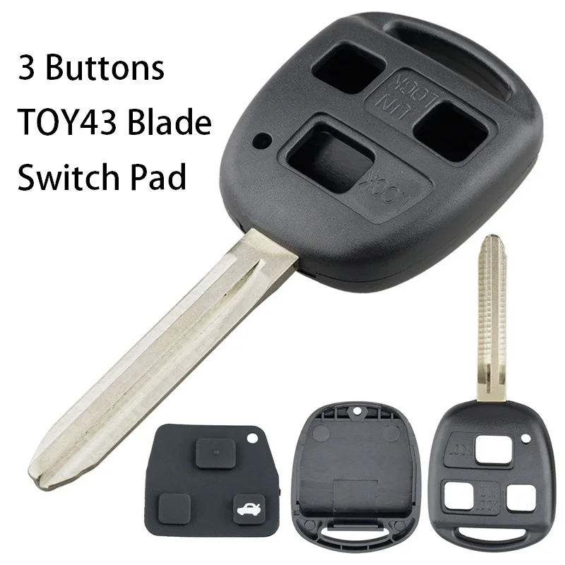 

3-кнопочный универсальный переключатель с дистанционным управлением, чехол для автомобильного ключа, подходит для Toyota RAV4 Yaris Prado Corolla Land Cruiser Previa Tarago