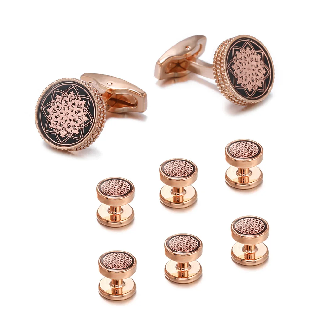 

VAGULA Cufflink Stud in 8pcs Set Hot sale Tuxedo Collar Stud Set Button Gemelos S19