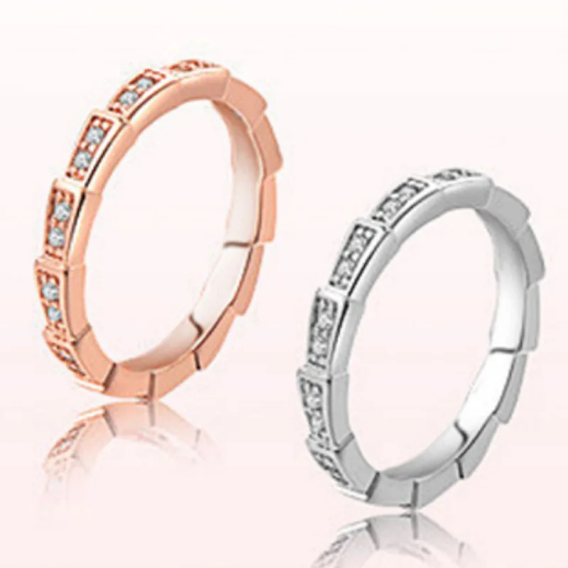 

Блестящее кольцо на палец из розового золота с цирконием для девушек, ювелирные изделия для женщин, модные кольца с серебряным покрытием, же...