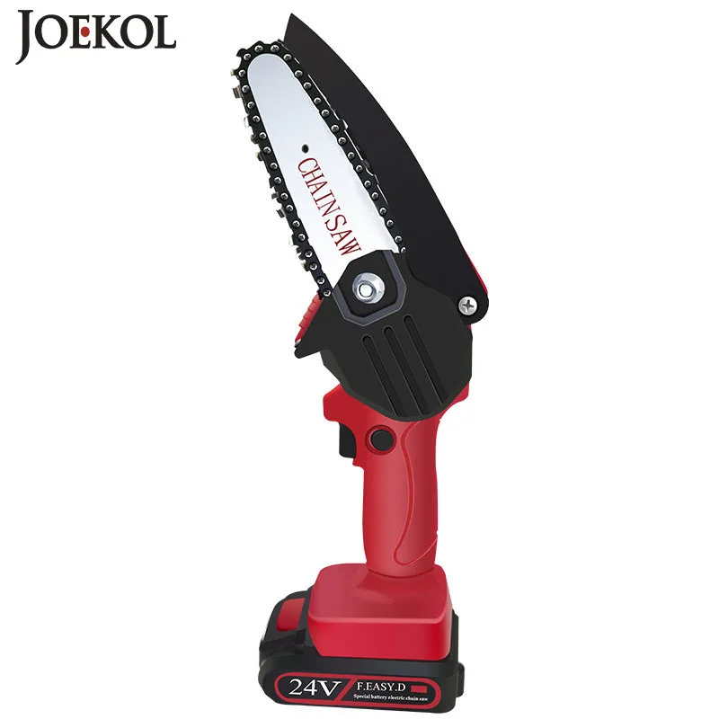 24V Portable Electric Pruning Saw Electric Saws Woodworking Electric Saw Garden Logging Mini Electric Chain Saw Lithium Battery