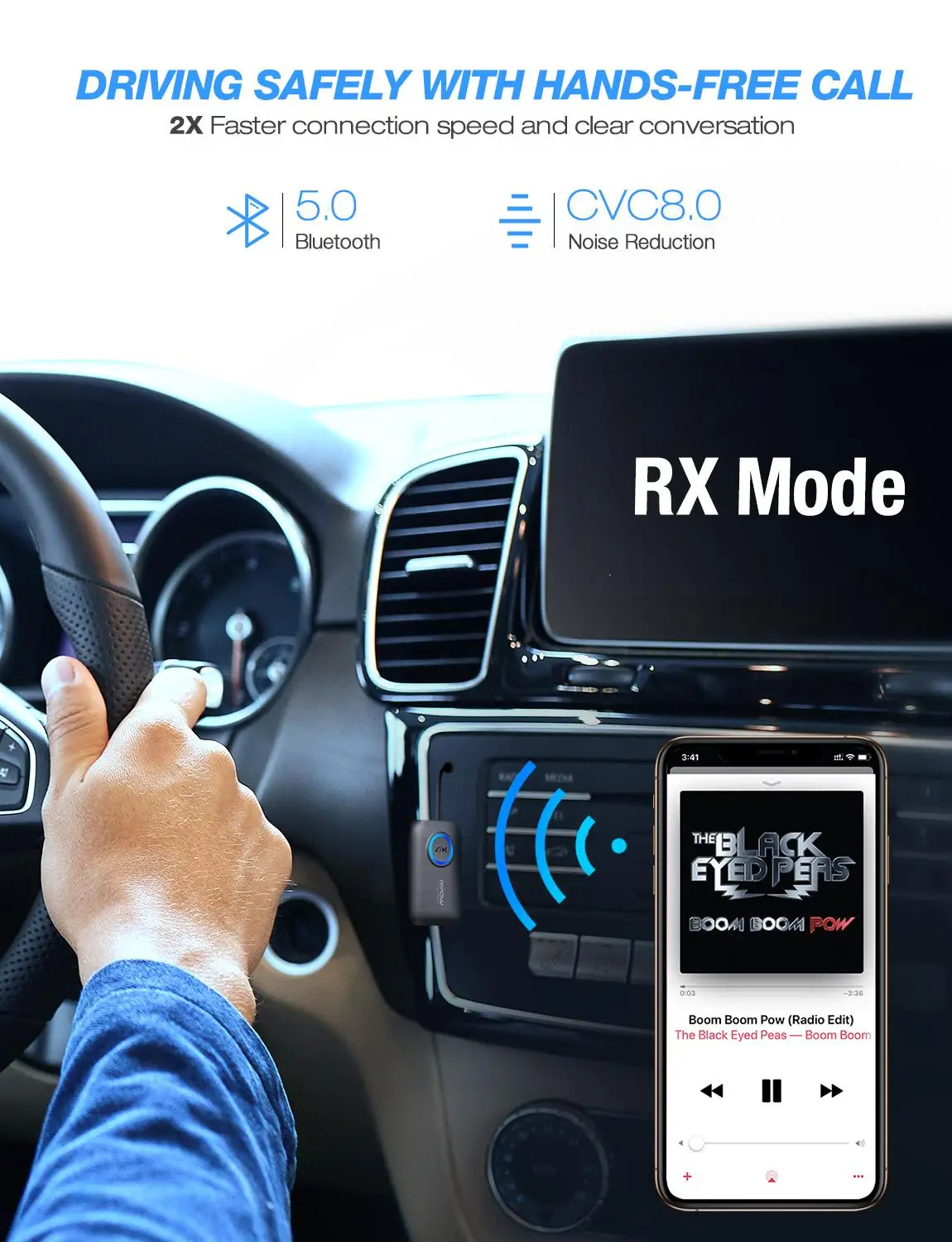 MPOW обновленная Bluetooth передатчик и приемник 2-в-1 Bluetooth 5,0 адаптер с aptX HD аудио SR8675 двойной Bluetooth ссылка для автомобиля/дома ТВ