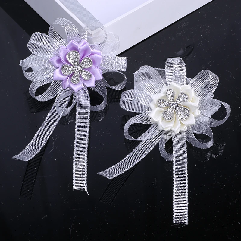 Новинка 2021 браслет невесты подружки цветок на запястье стразы искусственный