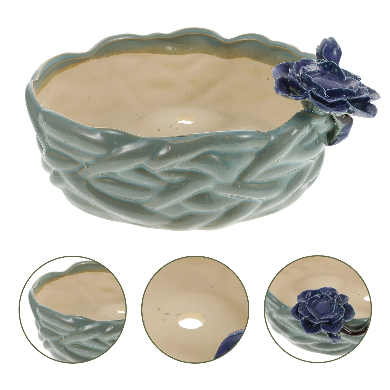 

1PC Simple Gardening Flowerpot Ceramic Flower Pots Potted Plant Container