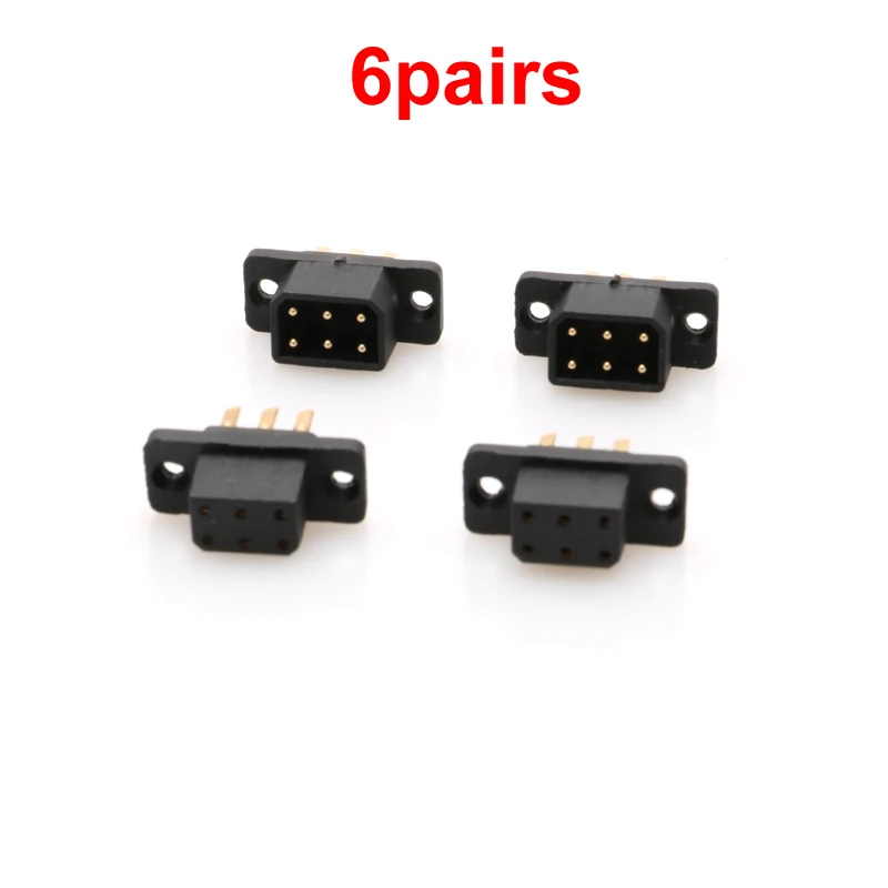 VTOL-Conectores Servo de conexi&oacute;n r&aacute;pida para Dron, conectores macho y hembra, modelo de accesorios, adaptador de tim&oacute;n para RC Turbojet, 6 pares MX-6-0