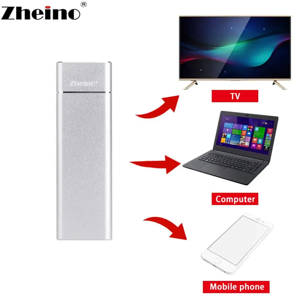 Zheino Type C к USB 3 1 портативный SSD 128 ГБ 256 512 ТБ алюминиевый внешний твердотельный