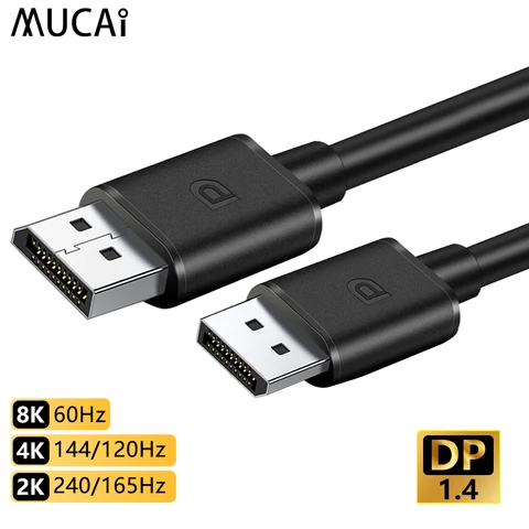 Кабель MUCAI DisplayPort 1,4, 8K @ 60 Гц, высокоскоростной 32,4 Гбит/с, кабель порта дисплея для видео, ПК, ноутбука, DP порт дисплея