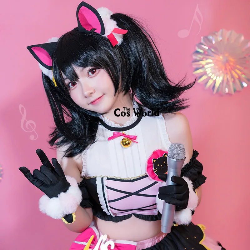 Love Live Cat Twin Tail аркадная игра Yazawa Nico милая форма Топы юбка наряд Аниме косплей