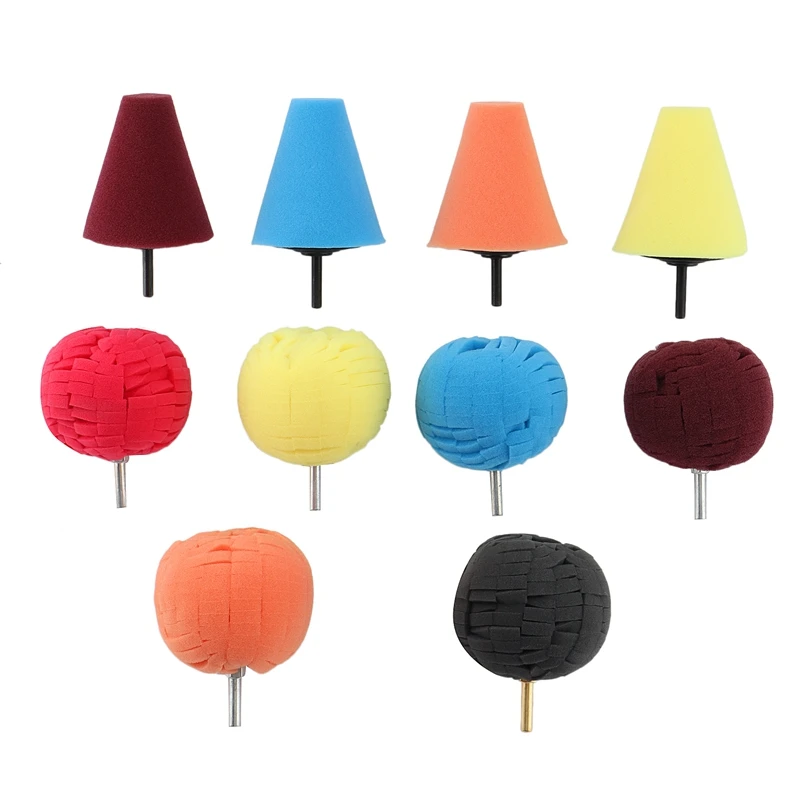 

10 шт конус губки набор с мячом концентратор полировочное колесо для полировки автомобиля Красота воском для полировки автомобиля буфера во...