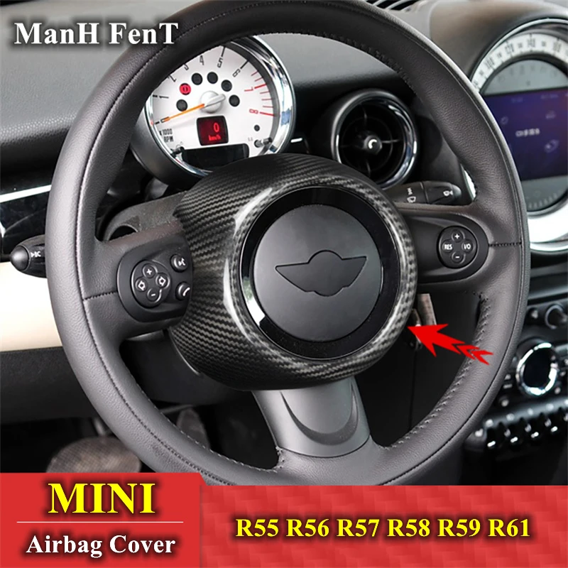 

For Mini Clubman R55 R56 Conuertible R57 Coupe R58 Roadster R59 Paceman R61 Steering Wheel Airbag Cover Carbon Fiber Interior