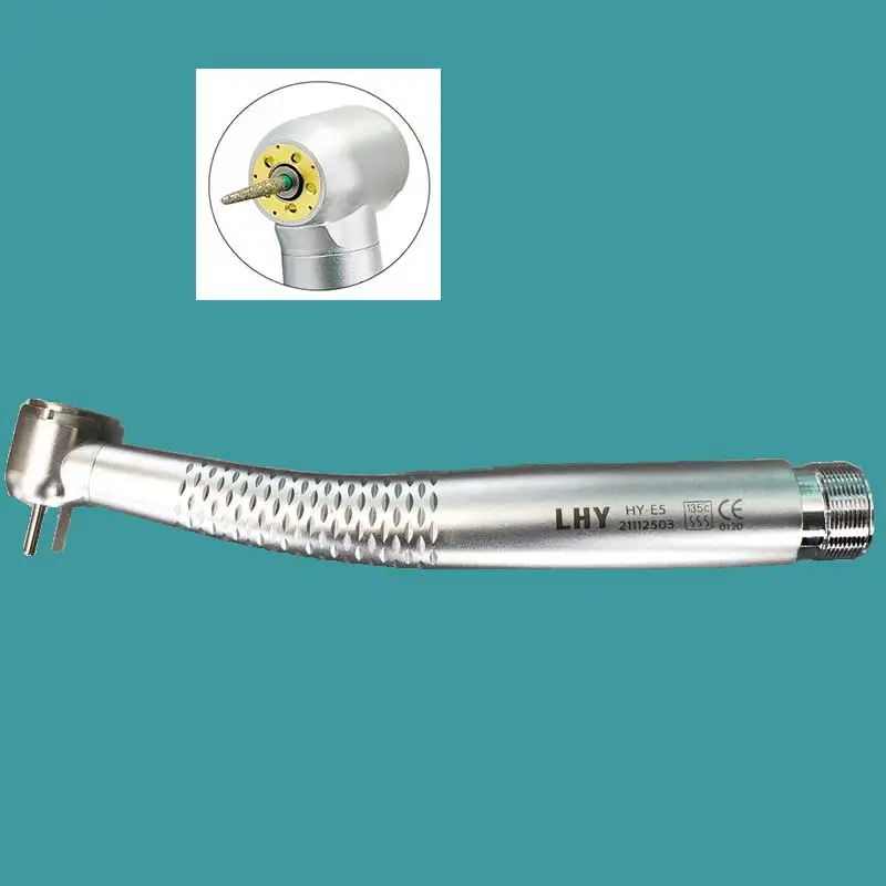 

5 Light LED E-Generator Dental High Speed Fiber Optic Handpiece Air & Water Spray Push Button Turbine 2/4Hole