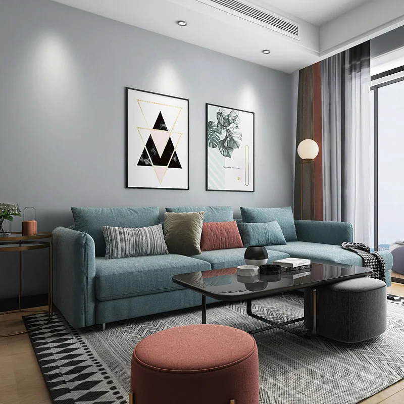 

[Waterproof and antifouling] Nordic style gray Silver Cyan wallpaper simple plain color bedroom living room background wallpaper