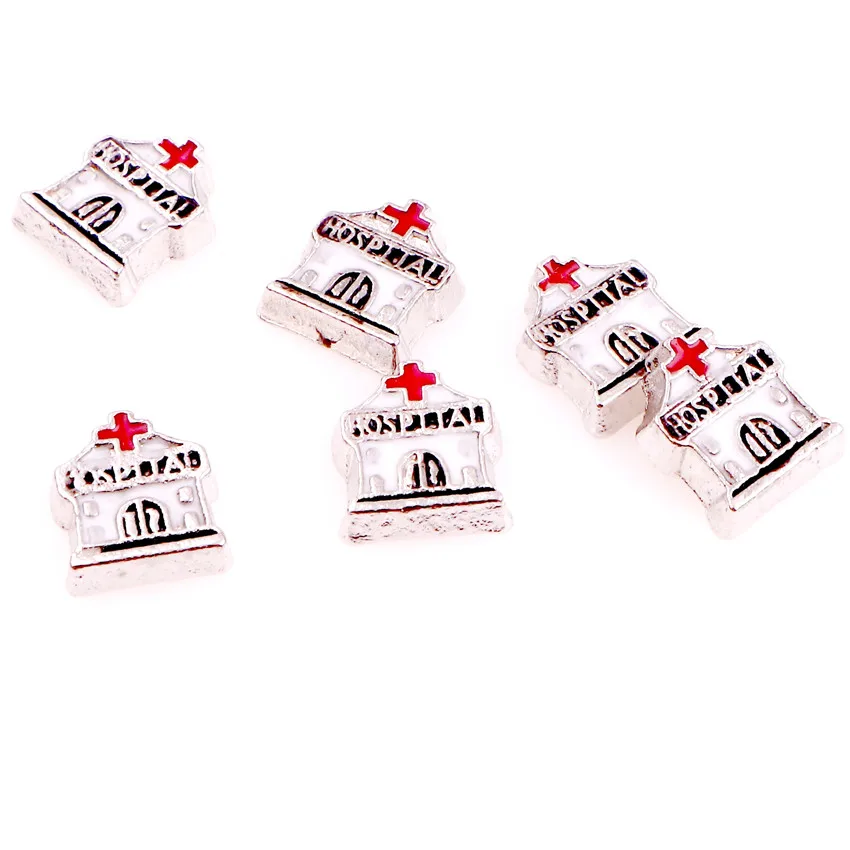 

20PCS/lot Alloy Hospital Floating Locket Charms Fit For DIY Memory Magnetic Locket Jewelrys Making