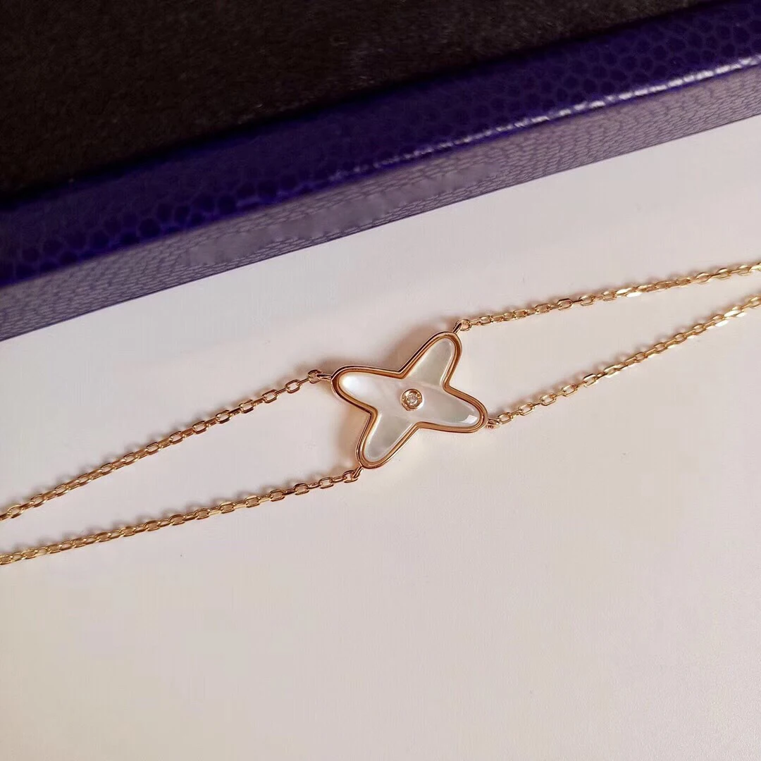 High Quality Brand Jewelry Classic White Shell Stone Bracelet S925 Sterling Silver Cross Bracelets For Women(DJ1322) | Украшения и