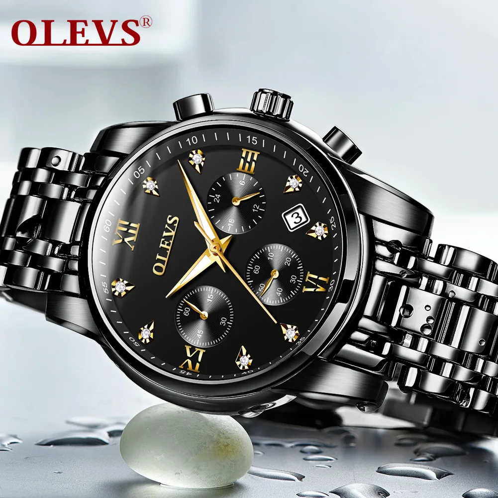 

OLEVS Sport Men's Watches Chronograph Luxury Watch Men Stainless Steel Waterproof Business Watch Relogio Masculino Reloj Hombre