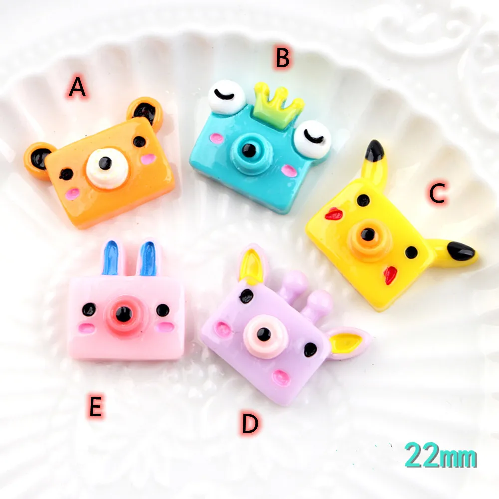 

Resin Cabochons Charms For DIY Decoration 20pcs cute Bear Camera Cabochon Kawaii Accessories