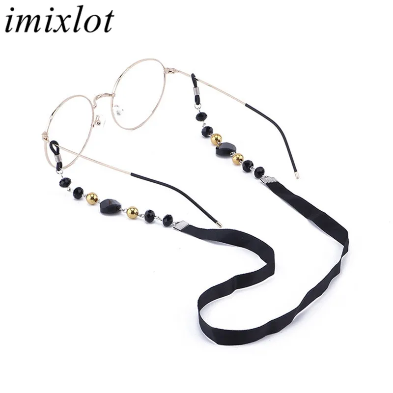

Imixlot Retro Fashion Black Lanyard Handmade Beads Eyeglasses Chain for Women Men Anti-skid Sunglasses Holder Neck Band