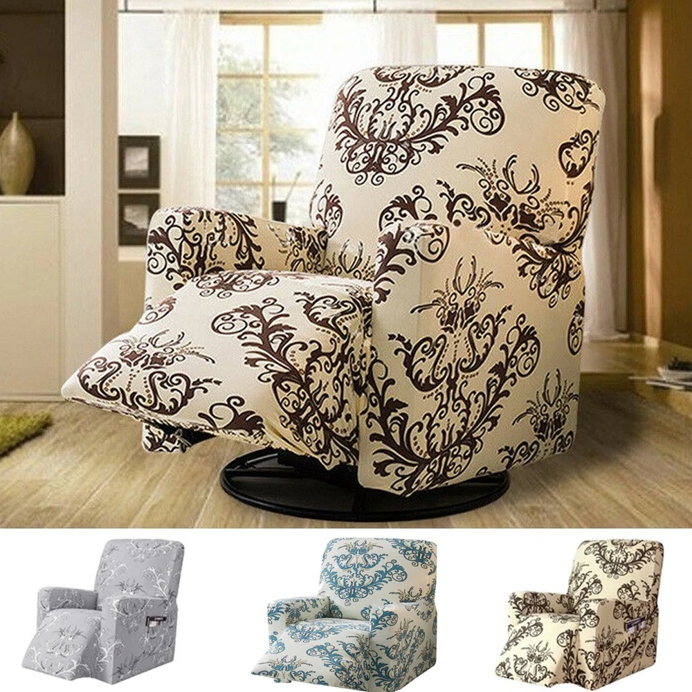 

1 Pcs Modern Printed Stretch Recliner Chair Cover All-inclusive Non-slip Sofa Cover Single Seat Sofa Recliner Slipcover 3 Colors