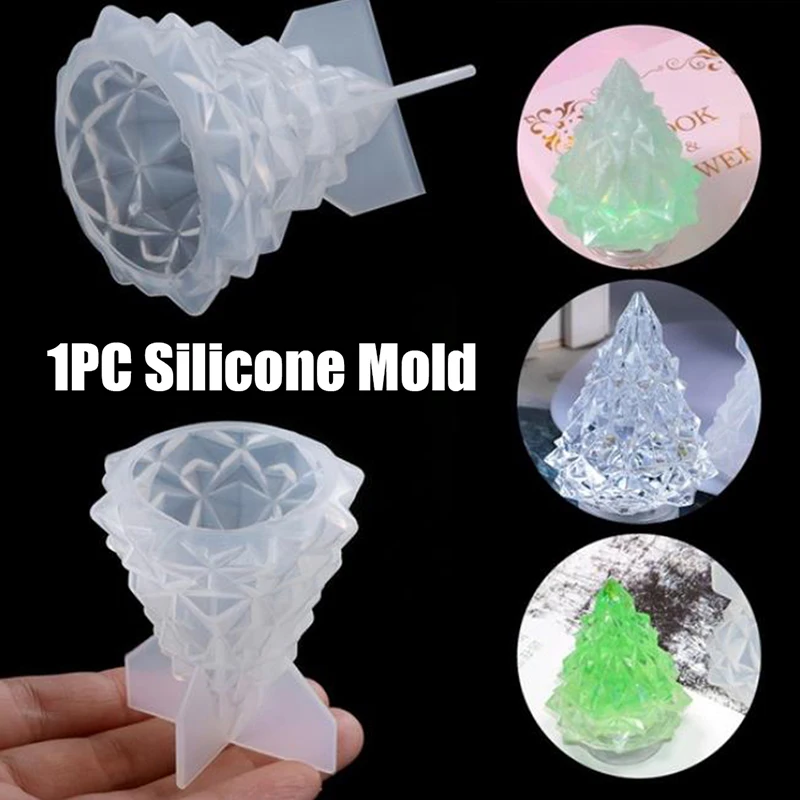 

Silicone Mold DIY Light Holder Christmas Tree Bedroom Lamp Container Molds Epoxy Resin Handmade Crafts Charms Jewelry Making