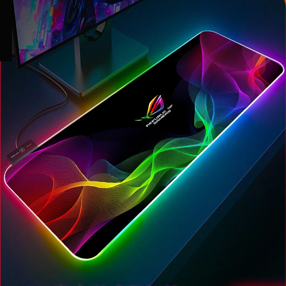 

Gamer RGB Mouse Pad Handsome Eye LOGO Keyboard Pad Large Mouse Pad Desktop Pad 90x40cm Game Accessories Gaming Desk mousepad XXL