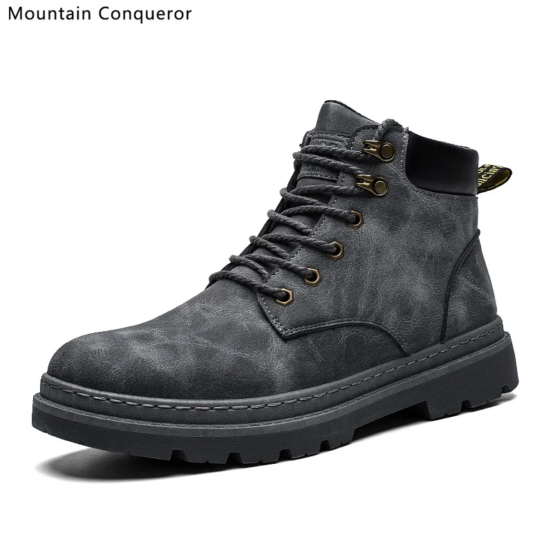 Горные завоеватели Модные ботильоны в стиле ретро мужские ботинки из
