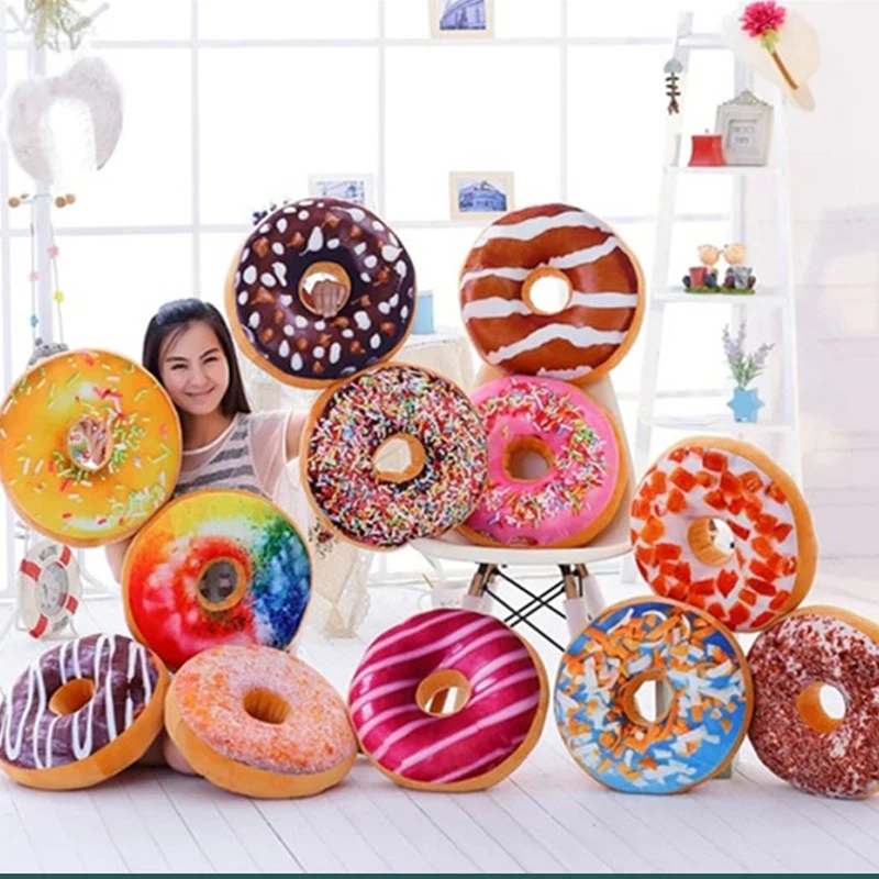 

40cm Pillow Doughnut Chocolate Donut Sofa Seat Cushion Donut Shaped Pillow Nice Bottom Cushion Nap Pillow No Filling