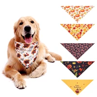 fashion thanksgiving dog bandana cotton scarf bib grooming accessories triangular bandage collar for small medium large pet
