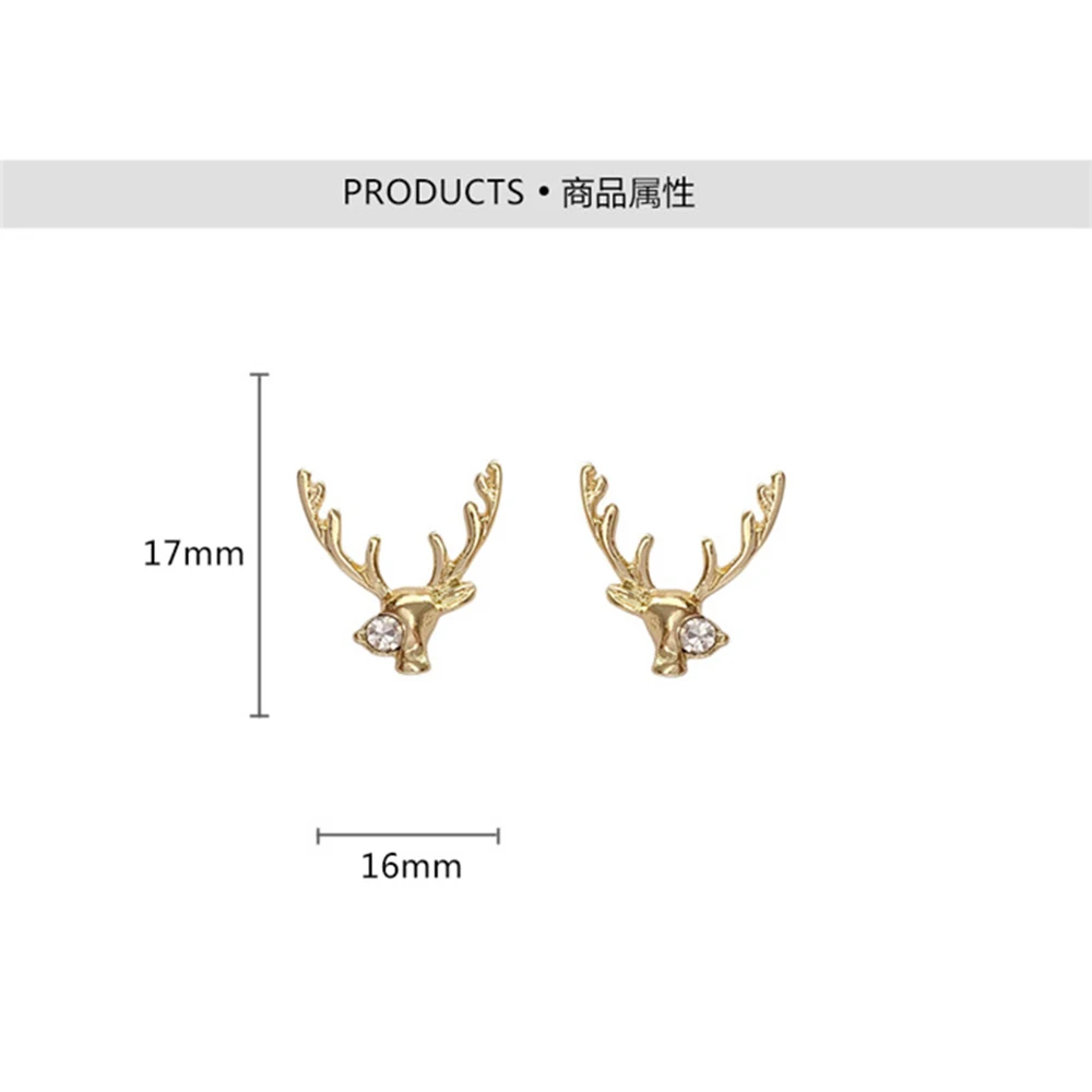 

Fashion Deer Stud Earrings For Women Cute Elk Animal Earrings Pendientes Ear Jewelry Christmas Accessories Gifts