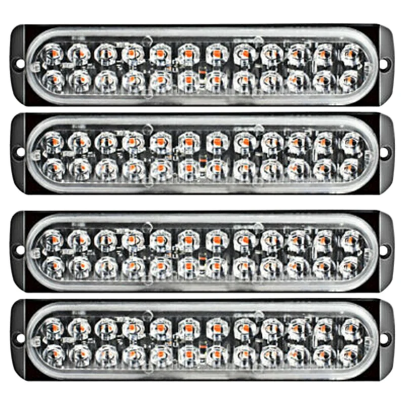 

4 шт. 12-24 В босветильник свет 24 светодиода стробоскоп 72 Вт мигасветильник свет боковой габаритный фонарь для грузовиков прицепов автомобиле...