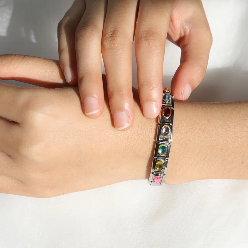Hapiship 9mm Width Original Daisy Red Pink Orange Rhinestone Italian Charm Fit Bracelet Stainless Steel Jewelry Making DJ004 | Украшения и