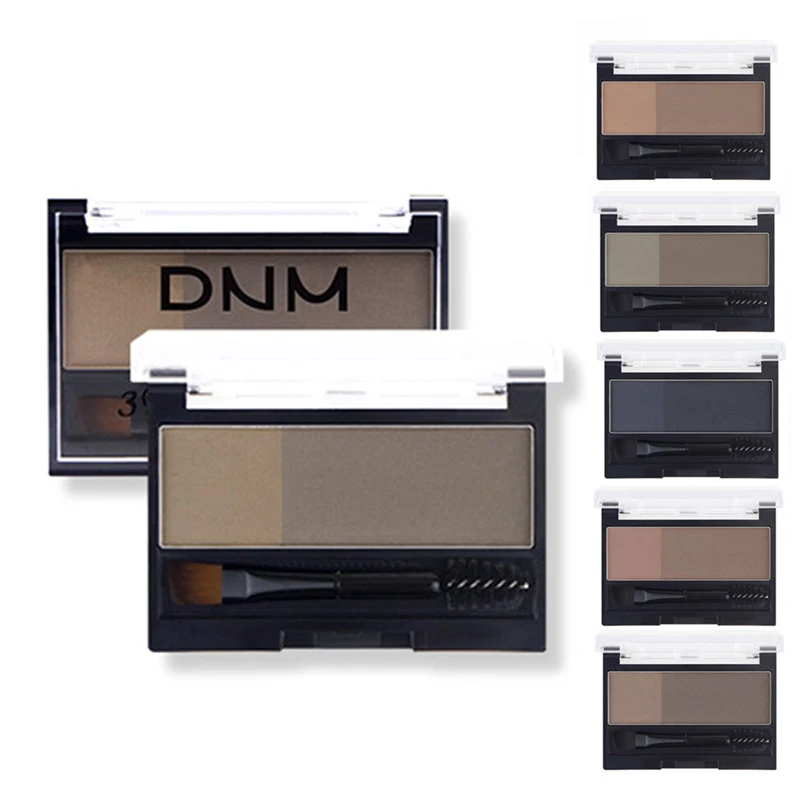 Тени для век макияж глаз 2 цвета водостойкая пудра бровей Палитра + штамп