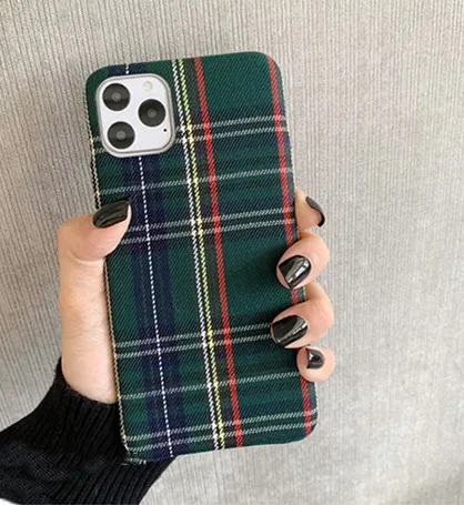 green Gimfun теплый фланелевый клетчатый тканевый чехол для телефона для Iphone 11 чехол простой плюшевый тканевый чехол для Iphone 11 Pro Xs Max Xr X 6 7 8 Plus - Цвет: green
