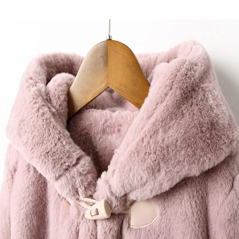 

Girls Fur Coat Children'S Faux Fur Coat Girls Thick Warm Coat Fleece Ear Cap Coat Fashion 2020 New