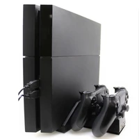 console vertical stand cooler fan dual shock charging station games dvd storage rack for ps4ps4 pro