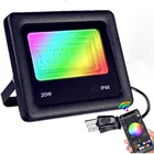 Уличные светодиодные прожекторы RGB с Bluetooth, 20 Вт, умные прожекторы с Bluetooth, 16 миллионов цветов, 20 режимов для ландшафта, сада Вечерние