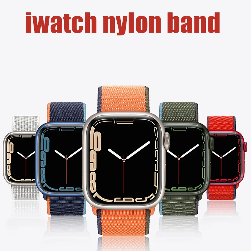  Strap For Apple Watch band 40mm 44mm 45mm 41mm iwatch 6 SE 5 4 3 Nylon Sport Loop Smartwatch Bracelet Apple watch Series 7 Band