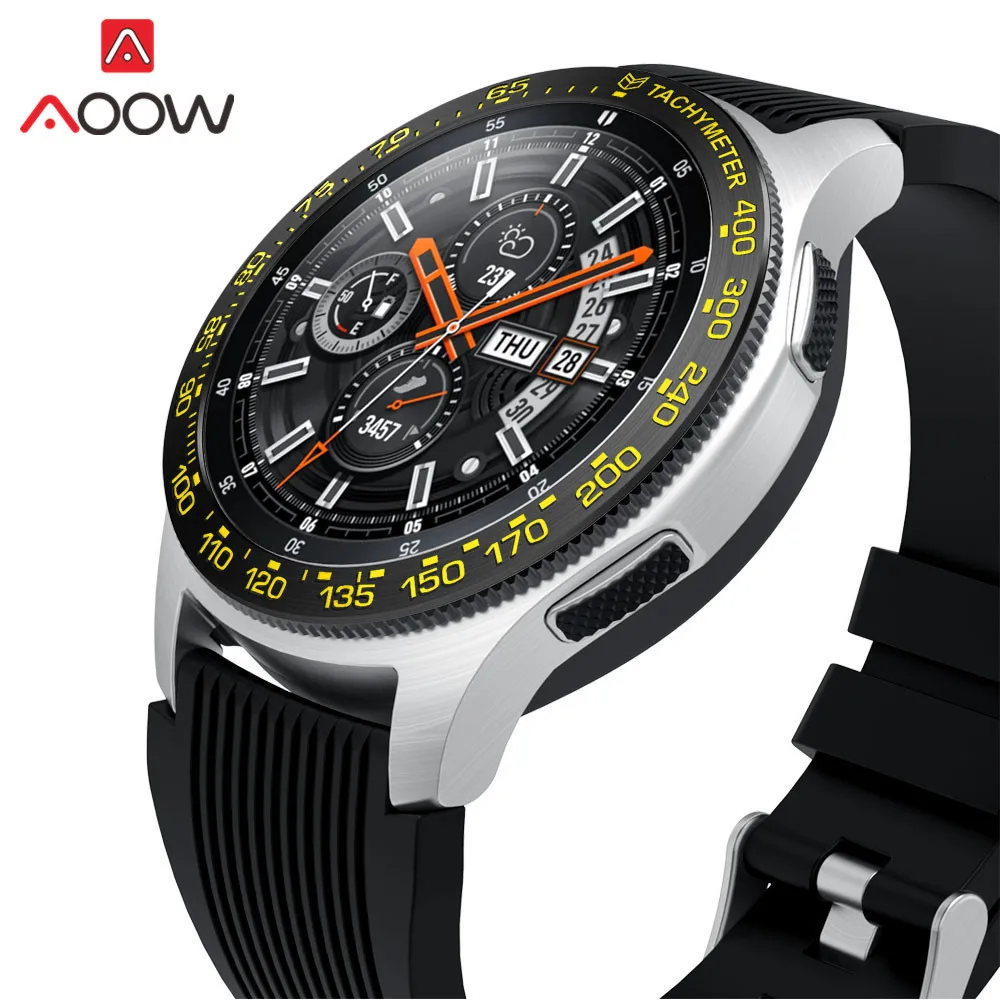 Нержавеющая сталь ободок кольцо стиль для samsung gear S3 Frontier Galaxy Watch 42 мм 46 мм клейкая крышка защита аксессуары