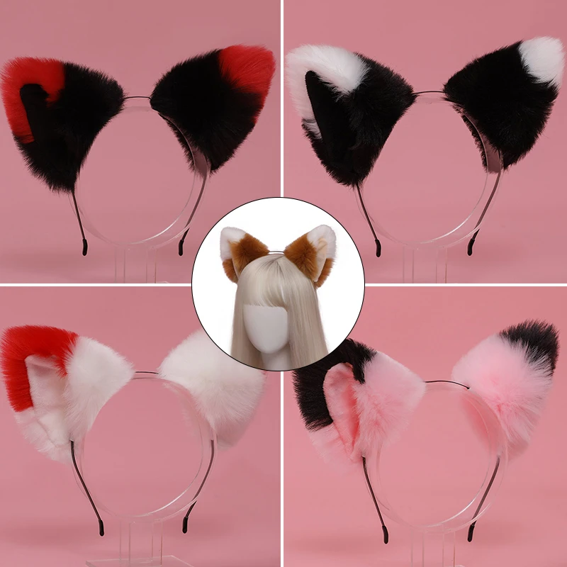 

Sexy Cat Fox Ear Hair Hoops Plush Faux Fur Headband Party Anime Costume Lolita Hairband Girls Cosplay Headwear Hair Accessories