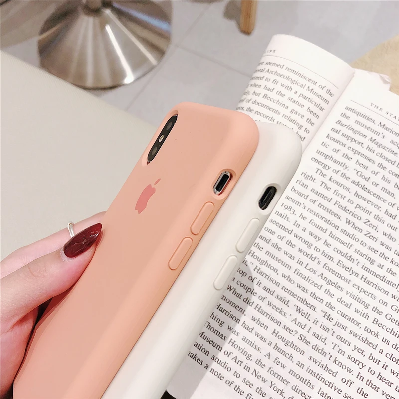 Жидкий силиконовый чехол для телефона iPhone 6S 7 8Plus X XR XS Max мягкая Бегония