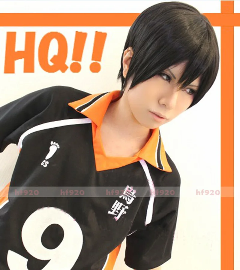 Аниме косплей парик короткий черный Yowamushi педаль Arakita Yasutomo / Haikyuu! Парики из