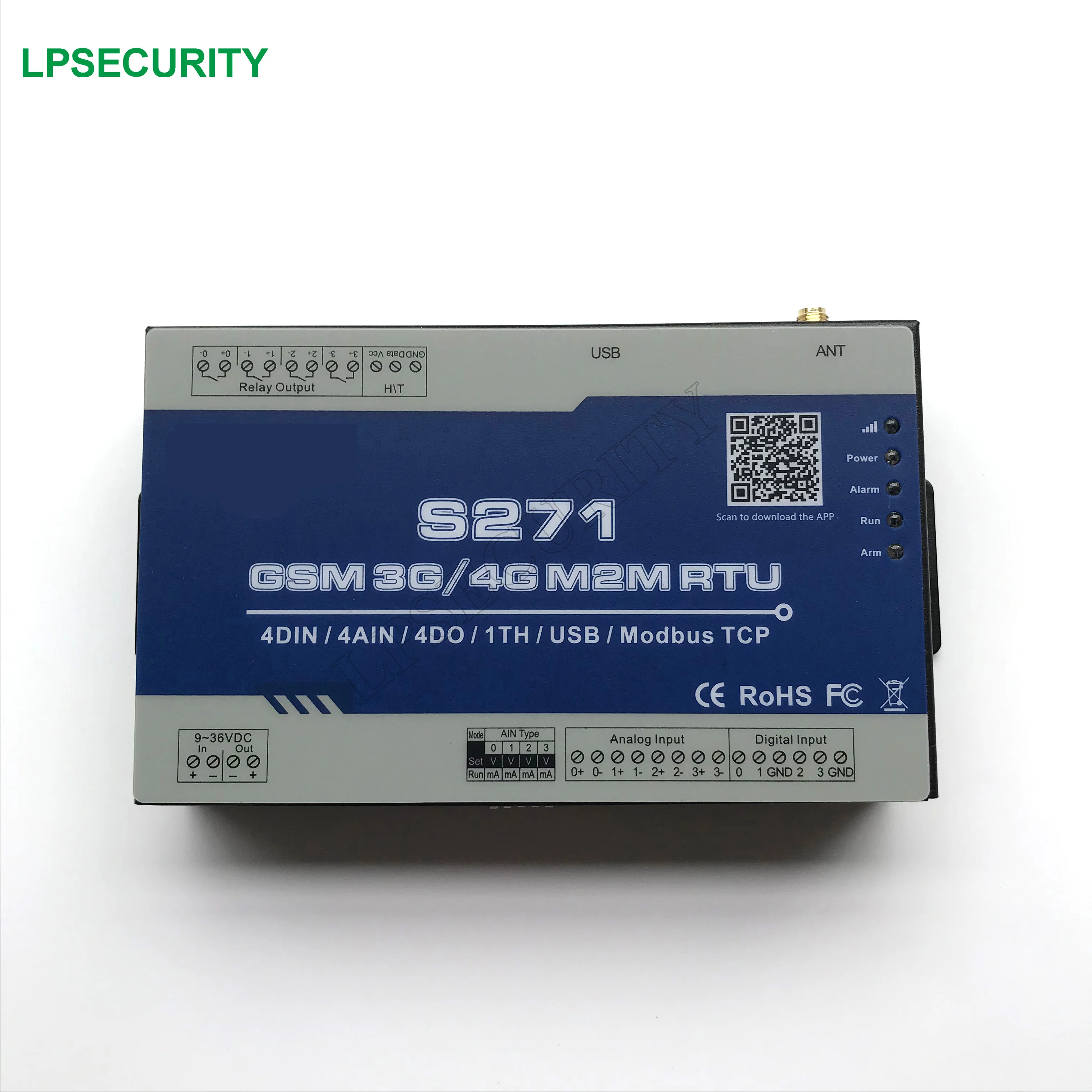 Беспроводной GSM SMS PLC контроллер цифровой Температура RTU S271 с 4AIN 4DIN 4Dout 1 1USB Порты и