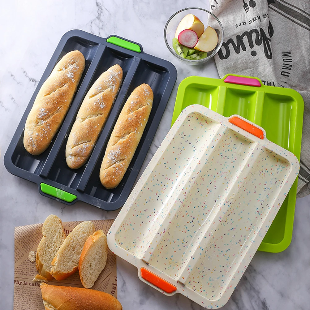 

French Bread Baking Tray Non Stick Silcone French Toast Bread Mould Mini Baguette Baking Pan Bakeware Supplies